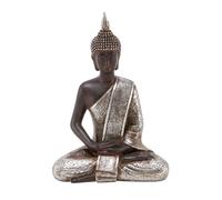 Deco 79 Polystone Buddha Decorative Sculpture Meditating Home Decor Statue with Engraved Carvings and Relief Detailing, Accent Figurine 6" x 4" x 8", Black