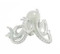 Deco 79 POLYSTONE Silver Octopus, 12" x 7" x 7"