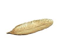 Deco 79 Ps Gold Feather Tray 26" W, 2" H-62480