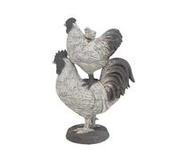 Deco 79 Sculpture, Artificial Stone, Light Gray/Dark Gray, S Size