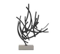 Deco 79 Sculpture, Metal, Gray, 17" L x 7" W x 24" H