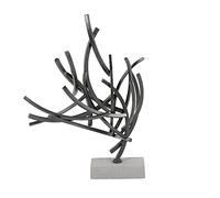 Deco 79 Sculpture, Metal, Gray, 17" L x 7" W x 24" H