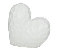 Deco 79 Sculpture, Porcelain, White, 12" x 6" x 11" | Decorative Heart Dimensional Angled Origami Inspired Home Decor Statue With Faceted Exterior Statue Figurine
