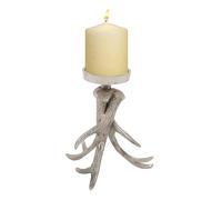 Deco 79 Traditional Aluminum Solid Candle Holder, 7" x 7" x 8", Silver
