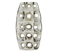Deco 79 Vase 14" H, 8" W-71665, Ceramic, Silver, 8" x 4" x 14"