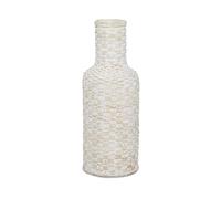 Deco 79 Vase, Bamboo, White, 8" L x 8" W x 22" H