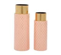 Deco 79 Vase, Iron, Pink, 2 Pieces CONVENIENTLY Sized