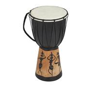 Deco 79 Wood Djembe Sculpture, 6" x 7" x 12", Black