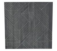 Deco 79 Wood Geometric Home Wall Decor Linear Wall Sculpture, Wall Art 39" x 1" x 39", Black