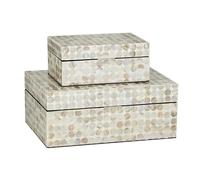 Deco 79 Wood Mop Inlay Box S/2 8", 12" W-41124, 8" by 12"