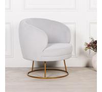 Deco Accent Chair - Light Grey Velvet