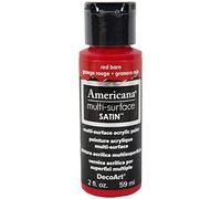 Deco Art Acrylics Multi-Purpose Paint, Red Barn Satin,4 x 1.38 x 1.38