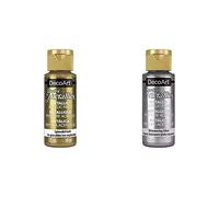 Deco Art Americana Acrylic Metallic Paint, Splendid Gold & DecoArt Americana Acrylic Metallic Paint, Shimmering Silver