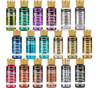 DecoArt Acrylic Paint Set Americana Dazzling Metallics Sampler - 18 Colors - 2 fl oz