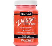 Deco Art Vintage Effect Wash Paint, Red Orange, 6.09 x 6.09 x 10.92 cm