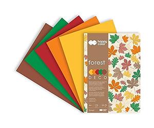 Deco Autumn A4 Paper Pad 170gsm 20 Sheets 5 Shades. Happy Color