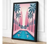 Deco Avenue in Pink Art Deco Canvas Wall Art Print 18x12 Inch