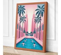 Deco Avenue in Pink Art Deco Canvas Wall Art Print 30x20 Inch