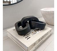 Deco Azul Wood Chain Link Decor - Coffee Table & Shelf Decor - Black