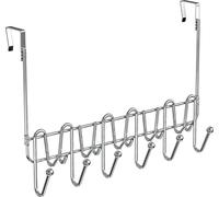 Deco Brothers Supreme Over The Door 11 Hook Organizer Rack, Chrome Finish