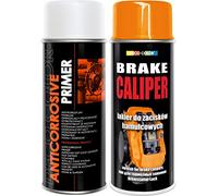 Deco Color Brake Caliper KIT Set (ANTICORROSIVE Primer and Spray Paint) Gloss Moto CAR Sport Tuning Drum (Orange kit)