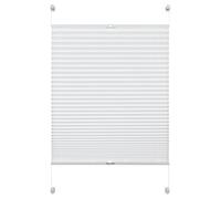 Deco Company Pleated Blind for Clamping, Opaque Folding Blind, Mounting Kit Included, Pleated Blind with Two Operating Rails, White, 90 x 130 cm (WxH)