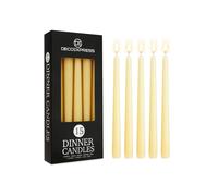 Deco Express Candles Set Classic Dripless Tapered Metallic Unscented 8 Hours Décor in Ivory | Size: 15 Pack Deco Express Ivory 15 Pack