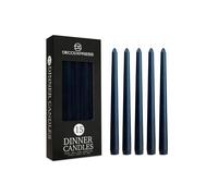 Deco Express Candles Set Classic Dripless Tapered Metallic Unscented 8 Hours Décor in Navy | Size: 15 Pack Deco Express Navy 15 Pack