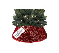 Deco Express Christmas Tree Skirt Sequins Red Xmas Décor Decoration Deco Express Red