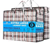 DECO EXPRESS Laundry Bags Large - Pack of 2 - XXL - 75 L Strong Reusable Storage Bags with Zips for Moving, Shopping, Packing and Laundry (76 X 59 X 24 CM) (Pack of 2)