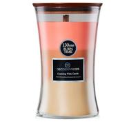 DECO EXPRESS Scented Candles Trilogy, Hourglass-Shaped Crackle Wick Candle, Up to 130 Hr Burn Time, Housewarming, Valentine’s Day & Mother’s Day Decor (Toasted Marshmallows/Clemenine Spice/Log Fire)
