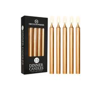 Deco Express Set Of 15 Taper Rustic Taper Candles in Gold Deco Express Gold