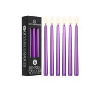 Deco Express Set of 6 Taper Candles in Purple Deco Express Purple