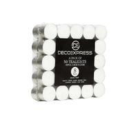 Deco Express Unscented White Colour Tealight Candle 8 Hours Pack of 50 Deco Express White