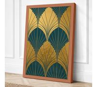 Deco Fan Symmetry Art Deco Canvas Wall Art Print 36x24 Inch