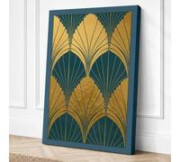 Deco Fan Symmetry Art Deco Canvas Wall Art Print 36x24 Inch