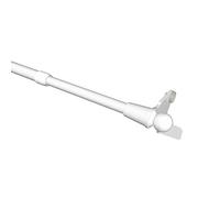 Deco Flair Clip Bars with Side Mounts Curtain Rail Tension Rods, 10 mm Diameter, 80-100 cm (Pack of 2, Metal, White, 82 x 1 x 4 cm, 2 Units