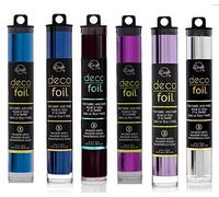 Deco Foil - Transfer Sheets - "Twilight" - Bundle of SIX Colors: Ocean Blue, Deep Blue, Black, Purple, Lilac, and Silver