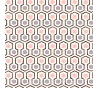 Deco Good Vibes Multicolor Hexagons & Stones Wallpaper Geometric Metallic Modern