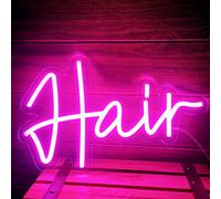DECO LED Light Sign 16 x 9 inch Hair Neon Sign Business Logo Sign Dimmable Pink Led Neon Light for Lashes Nails Beauty Shop Gift Lights (Hair)