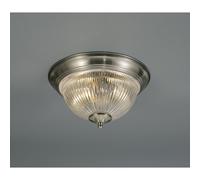 Deco Macy Glass Flush Ceiling Light - Satin Nickel
