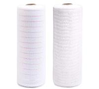 Deco Mesh Ribbon for Wreath Making Supplies,Christmas Tree Ribbon,2 Pack Metallic Decor Poly Mesh Ribbon of 10 Inch x 30 Feet Each Roll for Valentine's Wreaths, Swags Decorating