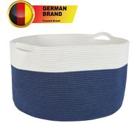 Deco Modern Scandinavian White Blue Cotton 61cm Living Room Garden Table