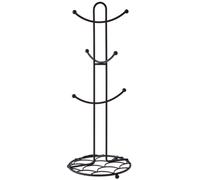 Premier Housewares 6 Cup Mug Tree, Matte Black Finish, Metal Wire, Black