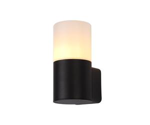 Deco Prado Single Light Outdoor Wall Fitting in Black Finish with Opal Polycarbonate Diffuser