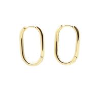 Deco Squared Hoop Gold Earrings - 18k Gold Plated, Small Water Friendly, Sweat Resistant and Hypoallergenic Rectangular U Hoops - Perfect for Birthday, Holiday, Weddings and Parties by SALTY CALI, 1
