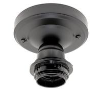 Deco Styled Metal Ceiling Rose with Bakelite E27 Bulb Fitting, Ready-Assembled Batten Lampholder, UK Made
