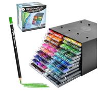 Deco Time Coloured Pencil Set with Unique Stackable Storage Tray - 220 Artist Pencils, Vibrant Shades - Professional Art Supplies for Adults, Children 3+ - Blendable Colouring Pencils for Drawing
