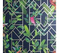 Deco Tropical Wallpaper Arthouse Navy One Size