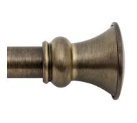 Deco Window Curtain Pole for windows 46 to 112 cm Adjustable 25mm Extendable Drapery Rod with Egyptian Finials (Brass,1 Pc)